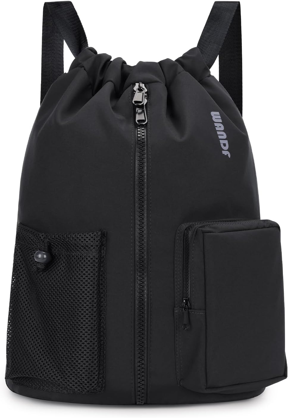 Sac de sport à cordon — pour enfant, pour femme, pour homme, résistant à l'eau, noir