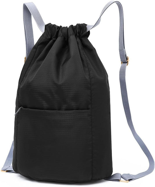 Sac de sport à cordon: unisexe, en nylon, pliable, format léger